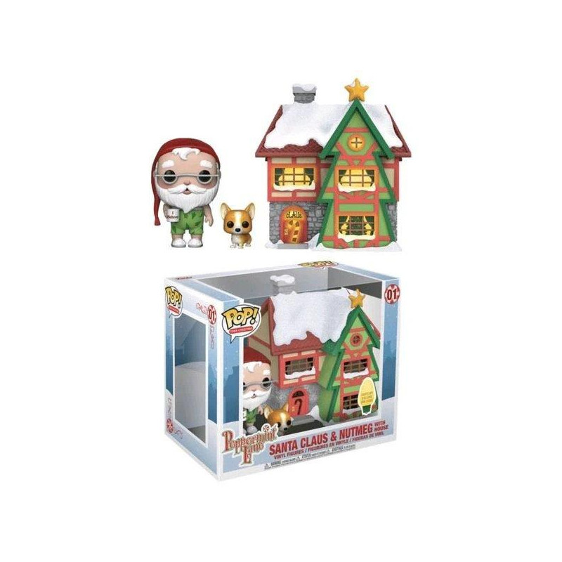 SANTA CLAUS ET NUTMEG WITH HOUSE / PEPPERMINT LANE / FIGURINE FUNKO POP