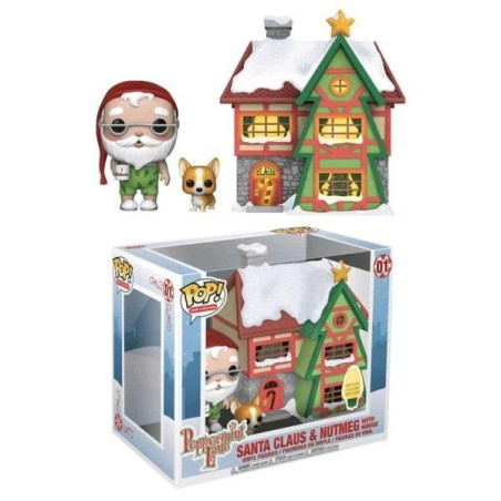 SANTA CLAUS ET NUTMEG WITH HOUSE / PEPPERMINT LANE / FIGURINE FUNKO POP