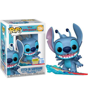 STITCH ON SURFBOARD / LILO ET STITCH / FIGURINE FUNKO POP / EXCLUSIVE SDCC 2025