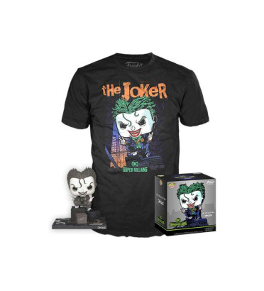 T-SHIRT M AVEC POP JOKER JIM LEE / SUPER VILLAINS / FIGURINE FUNKO POP