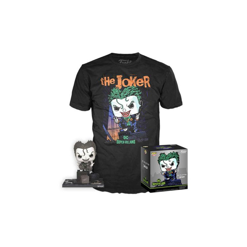 T-SHIRT M AVEC POP JOKER JIM LEE / SUPER VILLAINS / FIGURINE FUNKO POP