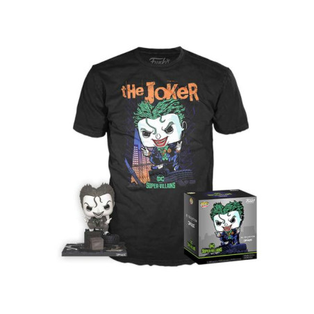 T-SHIRT M AVEC POP JOKER JIM LEE / SUPER VILLAINS / FIGURINE FUNKO POP