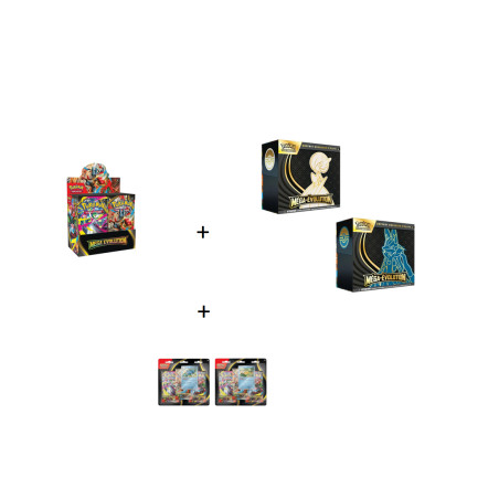 BUNDLE 2 ETB + 1 DISPLAY + 2 TRI PACK MEGA EVOLUTIONS ME-01 / CARTE POKEMON VF