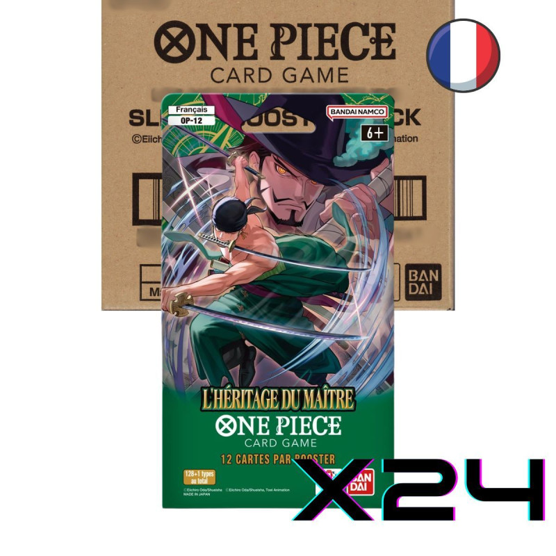 CARTON DE 24 BOOSTERS SOUS BLISTERS ONE PIECE OP-12 L'HERITAGE DU MAITRE / CARTE VF