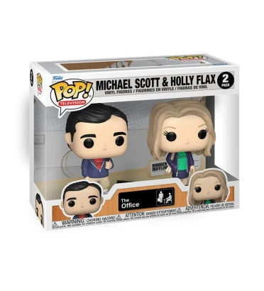 2 PACK MICHAEL SCOTT ET HOLLY FLAX / THE OFFICE / FIGURINE FUNKO POP