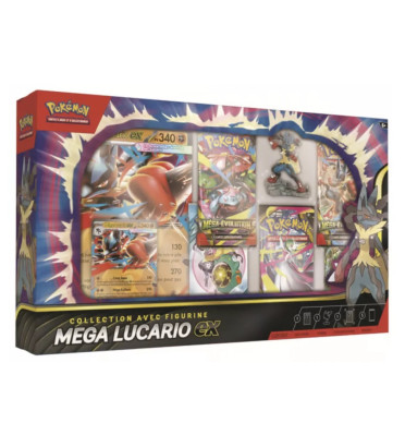 COLLECTION AVEC FIGURINE MEGA LUCARIO EX / CARTE POKEMON VF