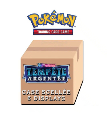 CASE DE 6 DISPLAY TEMPETE ARGENTEE / CARTE POKEMON VF