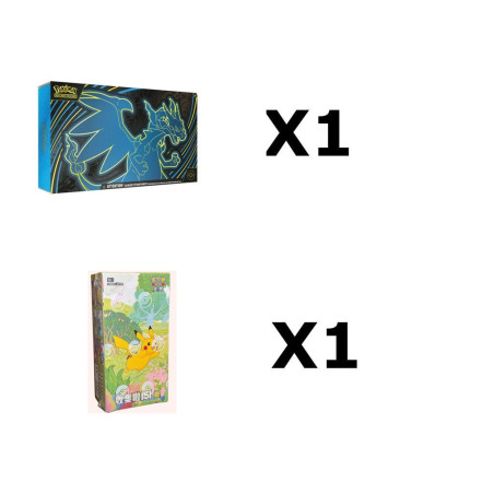 UPC DRACAUFEU X EX FRANCAIS + DISPLAY 151 SLIM COLLECT JOURNEY CHINOIS / CARTE POKEMON