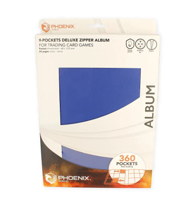 CLASSEUR DELUXE ZIP BLEU 360 CARTES / PHOENIX SHIELD