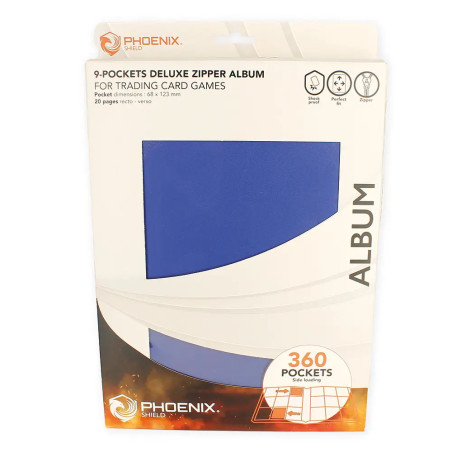 CLASSEUR DELUXE ZIP BLEU 360 CARTES / PHOENIX SHIELD