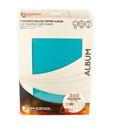 CLASSEUR DELUXE ZIP TURQUOISE 360 CARTES / PHOENIX SHIELD
