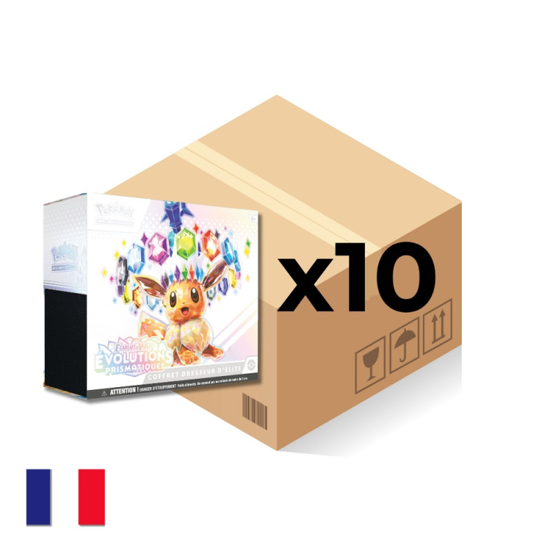 CASE DE 10 ETB EVOLUTIONS PRISMATIQUES EV8.5 / CARTE POKEMON VF