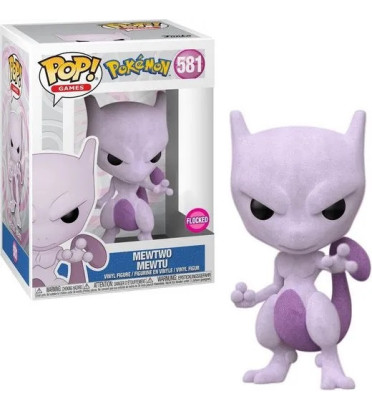 MEWTWO / POKEMON / FIGURINE FUNKO POP / FLOCKED