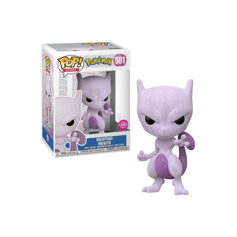 MEWTWO / POKEMON / FIGURINE FUNKO POP / FLOCKED