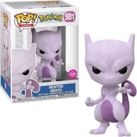 MEWTWO / POKEMON / FIGURINE FUNKO POP / FLOCKED