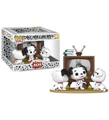 ROLLY,PATCH AND LUCKY WITH TV / LES 101 DALMATIENS / FIGURINE FUNKO POP