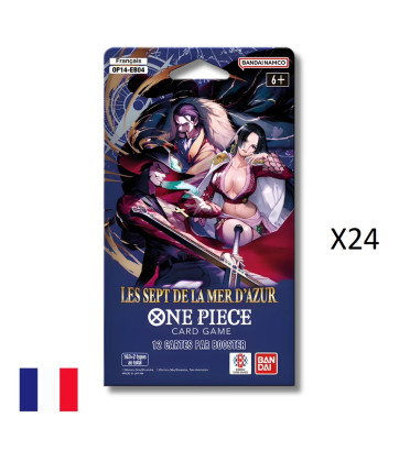 CARTON DE 24 BOOSTERS SOUS BLISTERS ONE PIECE OP-14 LES SEPT DE LA MER D'AZUR / CARTE VF