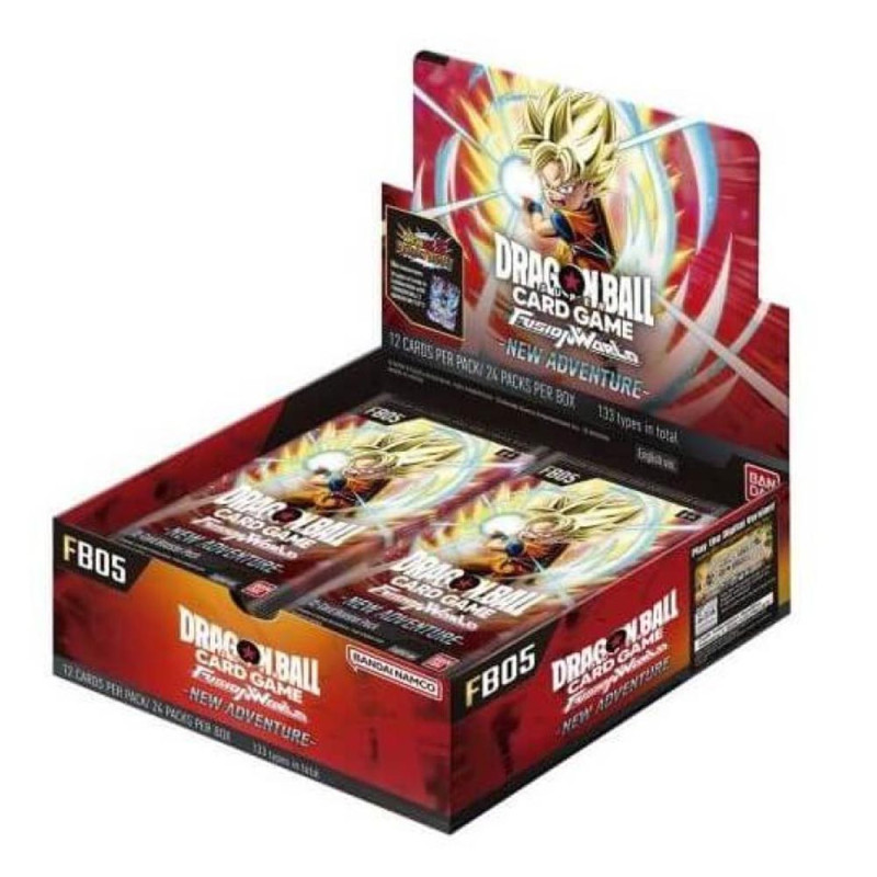 DISPLAY DE 24 BOOSTERS DRAGON BALL SUPER FUSION WORLD FB-05 NEW ADVENTURE / CARTE ANGLAISE