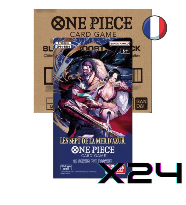 CARTON DE 24 BOOSTERS SOUS BLISTERS ONE PIECE OP-14 LES SEPT DE LA MER D'AZUR / CARTE VF