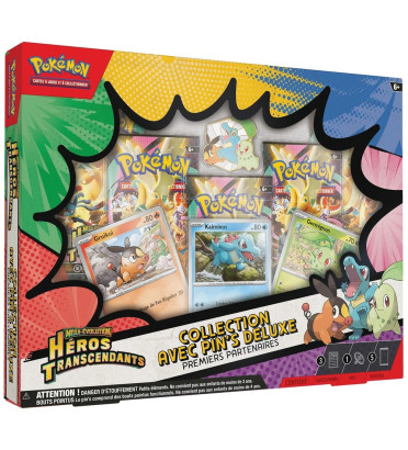 COLLECTION AVEC PIN'S DELUXE HEROS TRANSCENDANTS ME2.5 / CARTE POKEMON VF