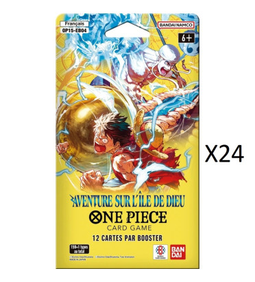 CASE DE 24 BOOSTERS SOUS BLISTERS AVENTURE SUR L'ILE DE DIEU OP15 / CARTE ONE PIECE VF