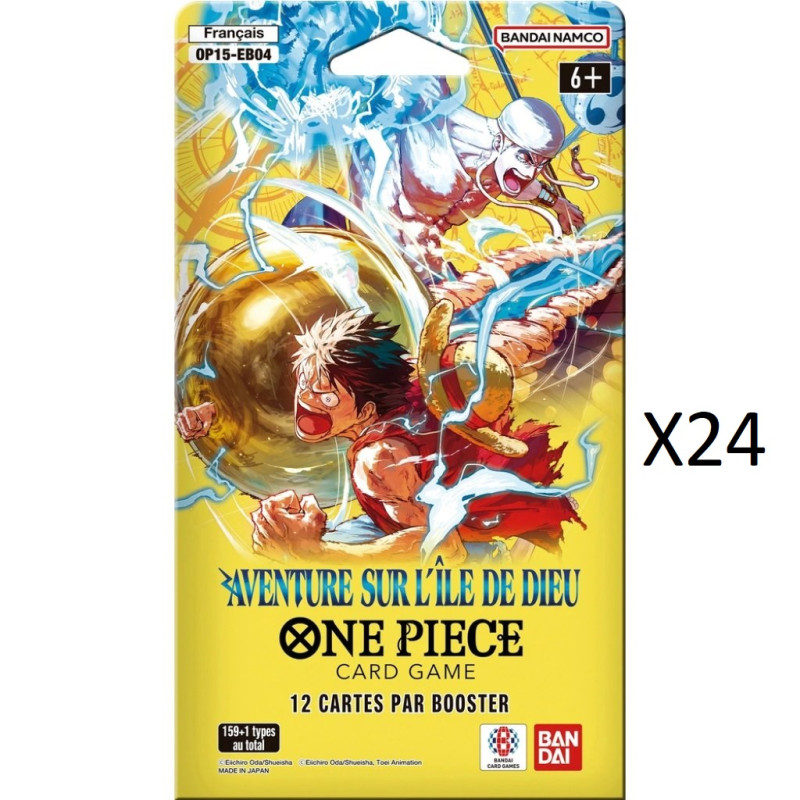 CASE DE 24 BOOSTERS SOUS BLISTERS AVENTURE SUR L'ILE DE DIEU OP15 / CARTE ONE PIECE VF