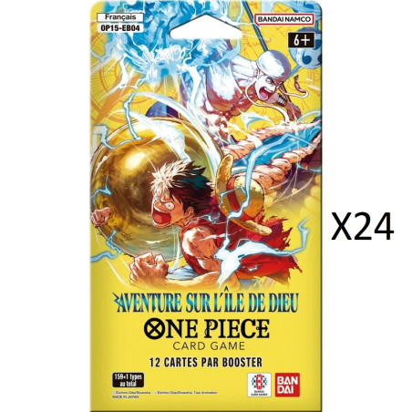 CASE DE 24 BOOSTERS SOUS BLISTERS AVENTURE SUR L'ILE DE DIEU OP15 / CARTE ONE PIECE VF