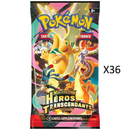 LOT DE 36 BOOSTERS HEROS TRANSCENDANTS ME2.5 / CARTE POKEMON VF