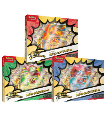 LOT DE 3 COFFRETS HEROS TRANSCENDANTS ME2.5 / CARTE POKEMON VF