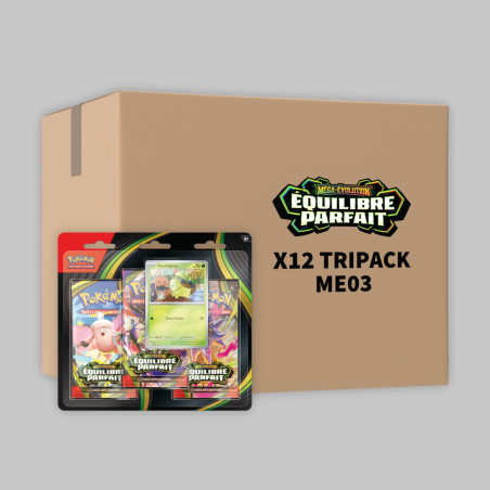 CASE DE 12 TRIPACK EQUILIBRE PARFAIT ME03 / CARTE POKEMON VF