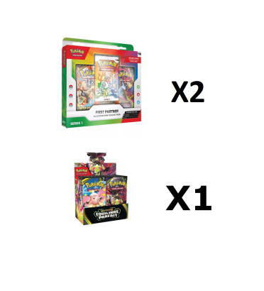 BUNDLE 2 COFFRETS FIRST PARTNERS + DISPLAY ME03 / CARTE POKEMON VF