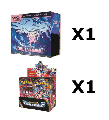 BUNDLE DISPLAY CHAOS ASCENDANTS ME04 + COFFRET DRESSEUR ELITE CHAOS ASCENDANTS ME04 / CARTE POKEMON VF