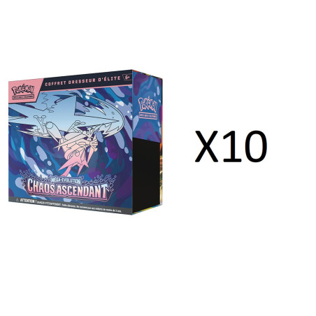 CASE DE 10 COFFRET DRESSEUR ELITE ETB CHAOS ASCENDANT ME04 / CARTE POKEMON VF