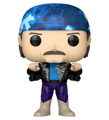 Funko Pop Jesse Ventura #195 WWE look coloré avec boa et lunettes.