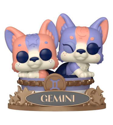 Funko Pop Gémeaux #17 Zodiac figurine bleue à deux visages.