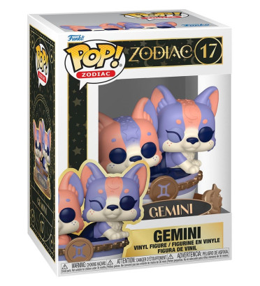 Funko Pop Gémeaux #17 Zodiac figurine bleue à deux visages.