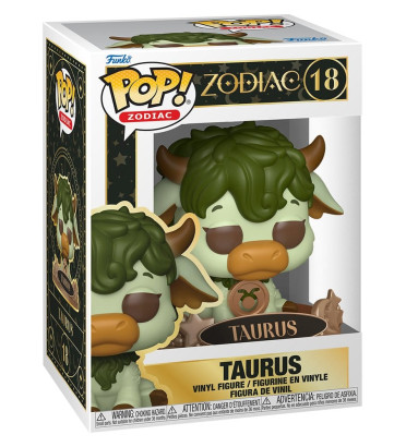 Funko Pop Taureau #18 Zodiac figurine bleue avec grandes cornes.