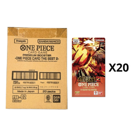 CASE DE 20 BOOSTERS BLISTERS ONE PIECE THE BEST 2 PRB-02 / CARTE VF