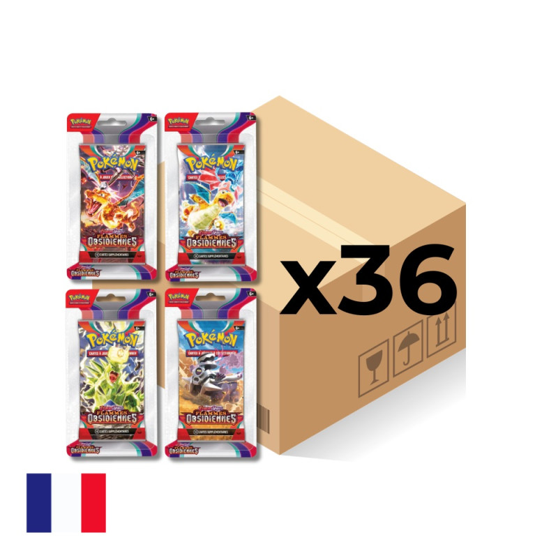 CASE DE 36 BOOSTERS BLISTERS EV03 FLAMMES OBSIDIENNES / CARTE POKEMON VF
