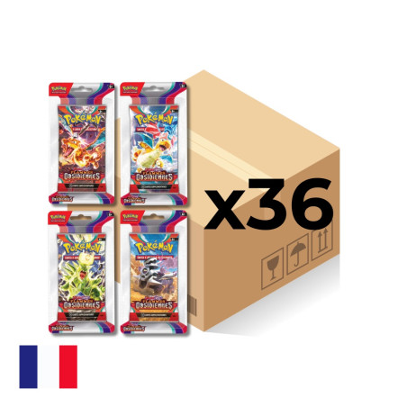 CASE DE 36 BOOSTERS BLISTERS EV03 FLAMMES OBSIDIENNES / CARTE POKEMON VF