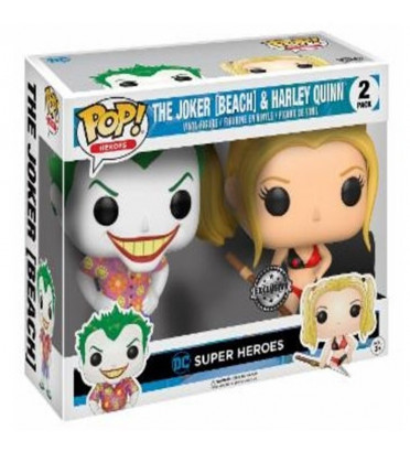 2-PACK THE JOKER BEACH ET HARLEY QUINN / SUPER HEROES / FIGURINE FUNKO POP / EXCLUSIVE