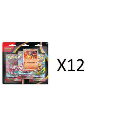 CASE DE 12 TRIPACK POKEMON CHAOS ASCENDANT ME04 / CARTE POKEMON VF