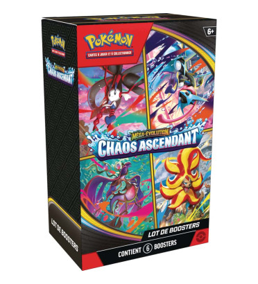 BUNDLE DE 6 BOOSTERS POKEMON CHAOS ASCENDANT ME04 / CARTE VF