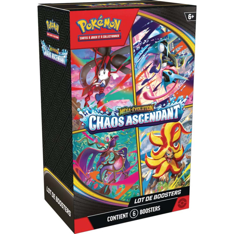 BUNDLE DE 6 BOOSTERS POKEMON CHAOS ASCENDANT ME04 / CARTE VF