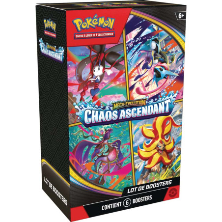 BUNDLE DE 6 BOOSTERS POKEMON CHAOS ASCENDANT ME04 / CARTE VF