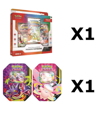 BUNDLE DUO POKEMON POKEMON MEGA ECTOPLASMA EX ET MELODELFE EX + FIRST PARTNERS SERIES 2 / CARTE VF