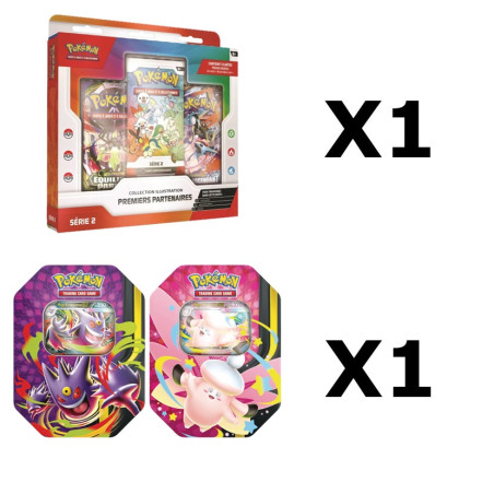 BUNDLE DUO POKEMON POKEMON MEGA ECTOPLASMA EX ET MELODELFE EX + FIRST PARTNER SERIE 2 / CARTE VF