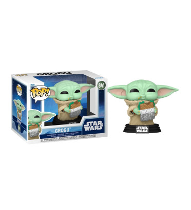 GROGU WITH FOOD / STAR WARS THE MANDALORIAN AND GROGU / FIGURINE FUNKO POP