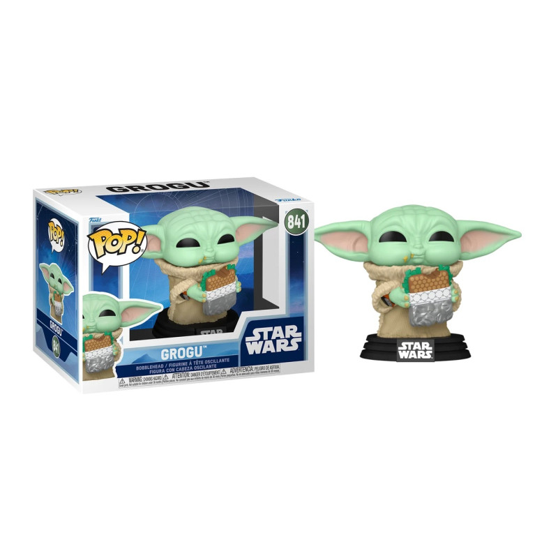GROGU WITH FOOD / STAR WARS THE MANDALORIAN AND GROGU / FIGURINE FUNKO POP