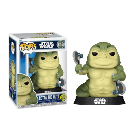 ROTTA THE HUTT / STAR WARS THE MANDALORIAN AND GROGU / FIGURINE FUNKO POP / GITD